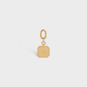 Celine 16 Charm In Brass Küçük Deri Ürünler Altın | CL-592923