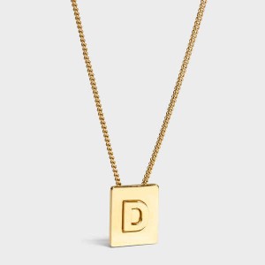 Celine Alphabet D In Brass With Gold Finish Kolye Altın | CL-592267