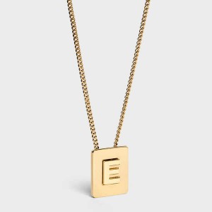 Celine Alphabet E In Brass With Gold Finish Kolye Altın | CL-592268