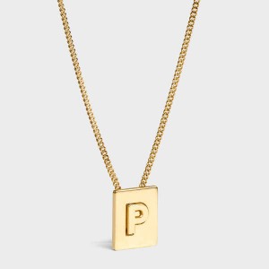 Celine Alphabet P In Brass With Gold Finish Kolye Altın | CL-592279