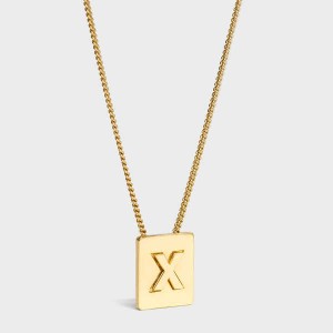 Celine Alphabet X In Brass With Gold Finish Kolye Altın | CL-592287