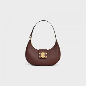 Celine Ava Soft Bag In Smooth Calfskin Triomphe Kahverengi | CL-593173