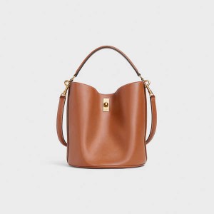 Celine Bucket Bag In Smooth Calfskin 16 Kahverengi | CL-593256