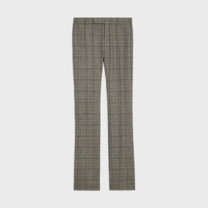 Celine Flared In Prince Of Wales Flannel Pantolonlar Çizgili | CL-592015