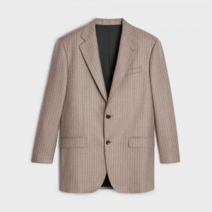 Celine GarçOn With Elbow Patches In Cashmere Flannel Mont Haki | CL-592666