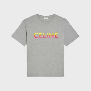 Celine Loose In Pamuklu Jersey T-shirt Gri | CL-592136