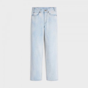 Celine Margaret Jeans In Sun-faded Wash Denim Pantolon Turuncu Açık Mavi | CL-592716