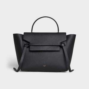 Celine Mini In Grained Calfskin Bel Çantası Siyah | CL-593064