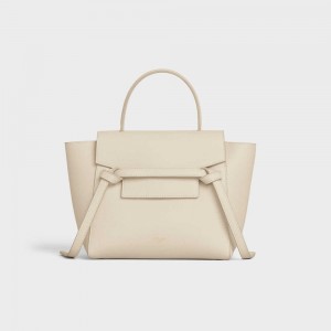 Celine Nano In Grained Calfskin Bel Çantası Bej Rengi | CL-593059