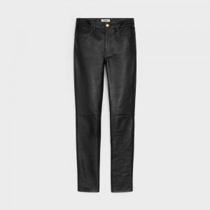 Celine Second Skin Jeans In Soft Leather Siyah | CL-592607