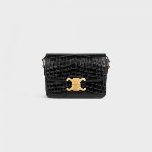 Celine Teen Bag In Niloticus Crocodile Triomphe Siyah | CL-593208