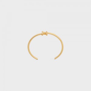 Celine Triomphe Asymmetric Cuff In Brass With Gold Finish Bilezik Altın | CL-592199