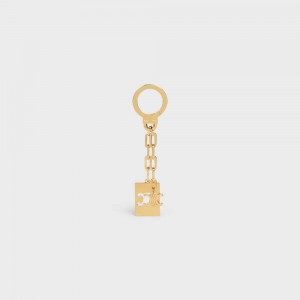 Celine Triomphe Plate Charm In Brass Küçük Deri Ürünler Altın | CL-592918