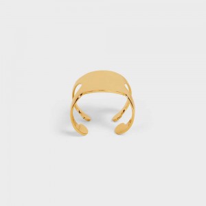 Celine Triomphe Shadow Cuff In Brass With Gold Finish Bilezik Altın | CL-592225