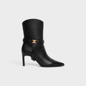 Celine Verneuil Triomphe Harness Low In Calfskin Bot Siyah | CL-592491