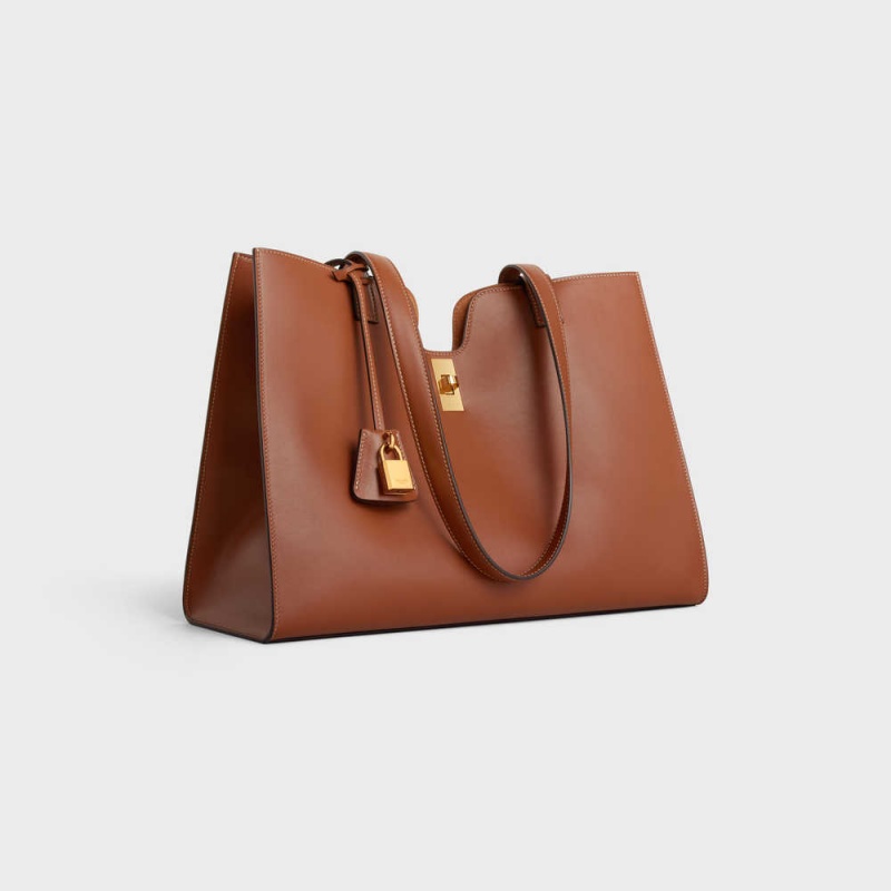 Celine 16 In Smooth Calfskin Cabas Kahverengi | CL-593080