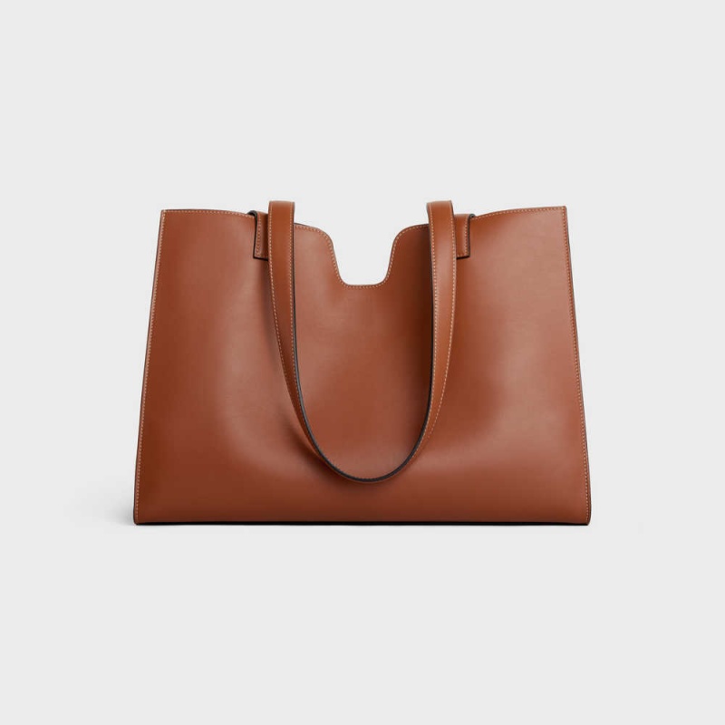 Celine 16 In Smooth Calfskin Cabas Kahverengi | CL-593080