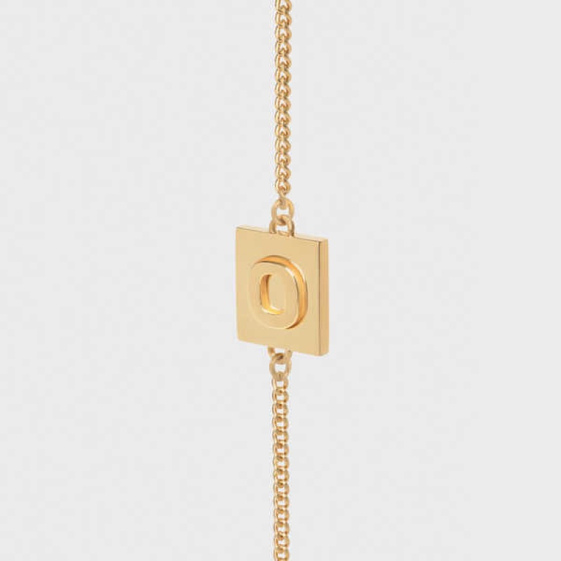 Celine Alphabet O In Brass With Gold Finish Bilezik Altın | CL-592233