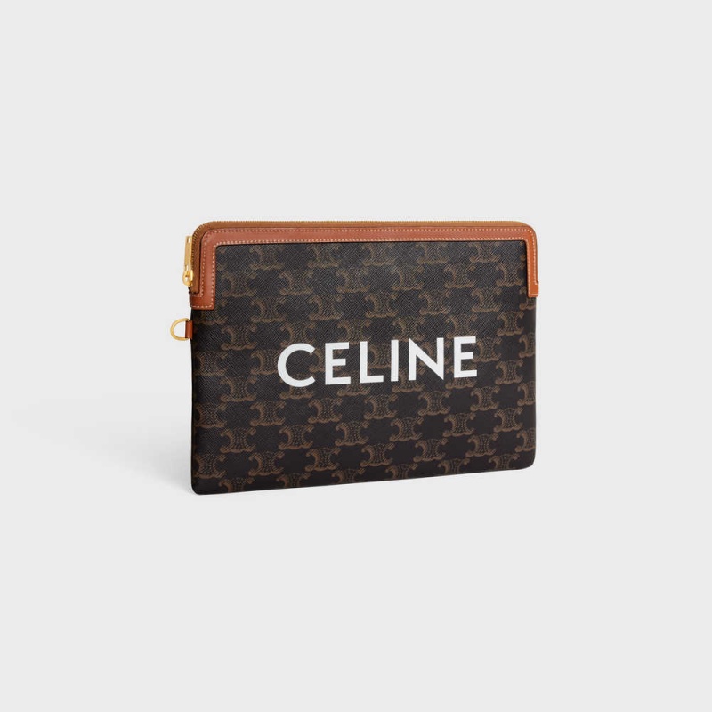 Celine Askılı In Triomphe Kanvas And Kese Çanta Kahverengi | CL-592888