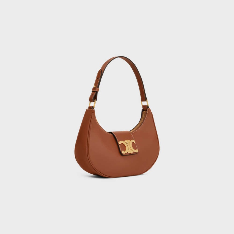 Celine Ava Soft Bag In Smooth Calfskin Triomphe Kahverengi | CL-593172