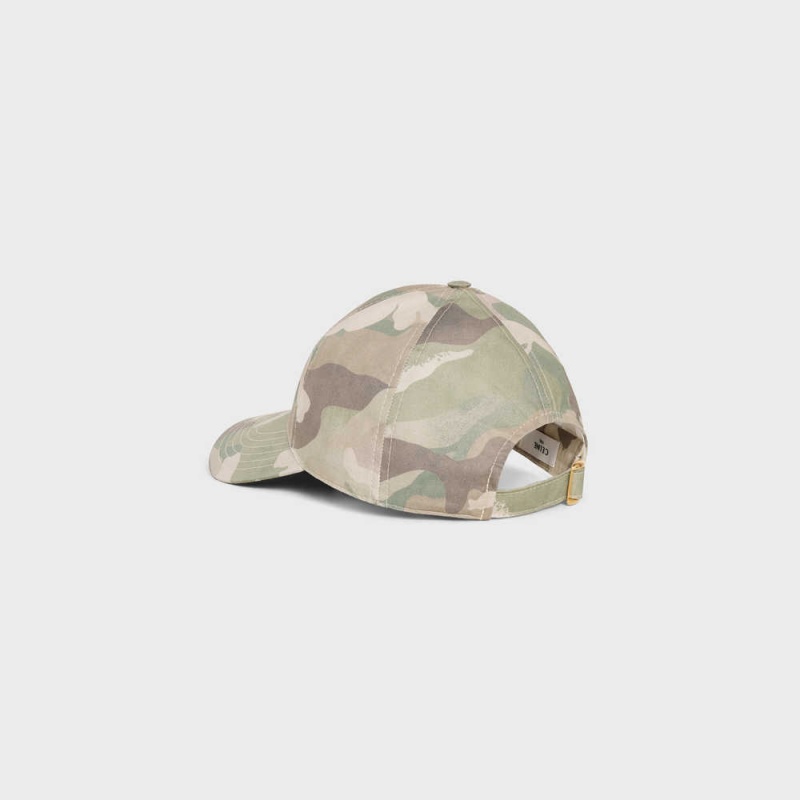 Celine Baseball In Camouflage Pamuklu Şapka Camo | CL-592360