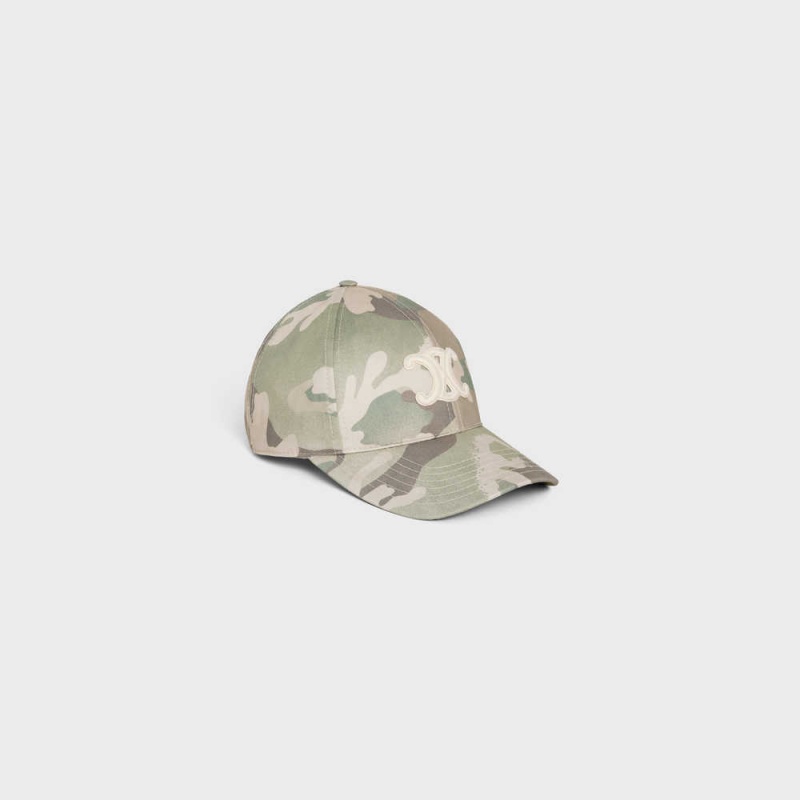 Celine Baseball In Camouflage Pamuklu Şapka Camo | CL-592360