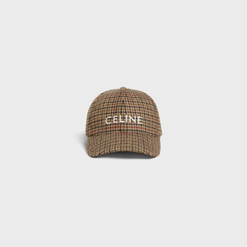 Celine Baseball In Yün Şapka Kahverengi Koyu Kırmızı | CL-591692