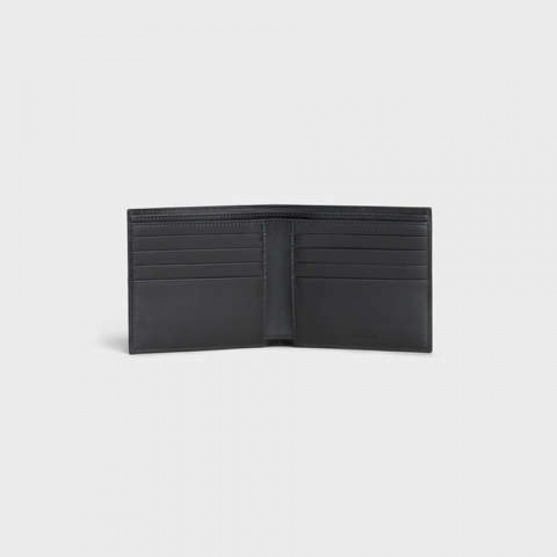 Celine Bi-fold In Grained Calfskin Cüzdan Siyah | CL-591788