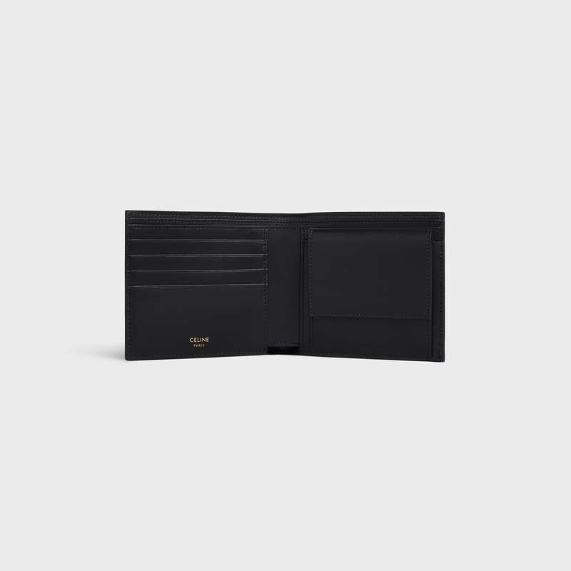 Celine Bi-fold With Coin Compartment In Triomphe Kanvas Cüzdan Siyah | CL-591786