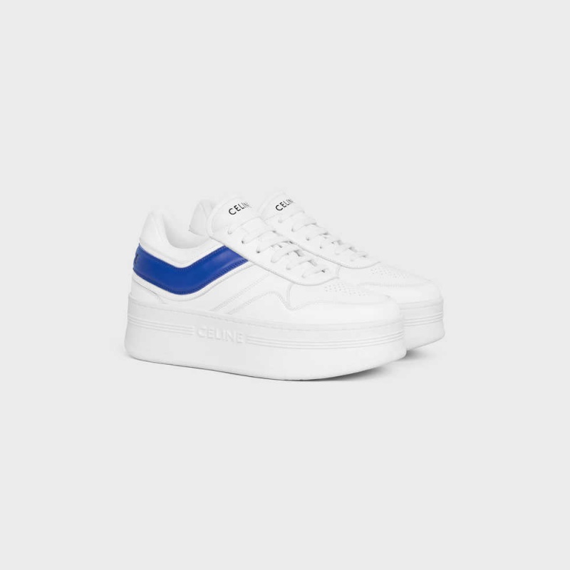 Celine Block Sneakers With Wedge In Calfskin Spor Ayakkabı Beyaz Mavi | CL-592548