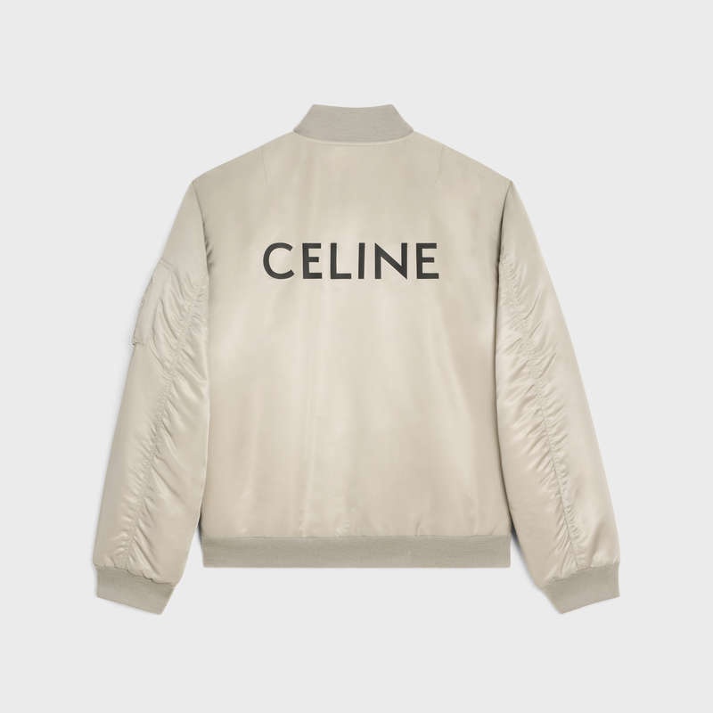 Celine Bomber In Naylon Twill Blousons Açık Gri | CL-591959