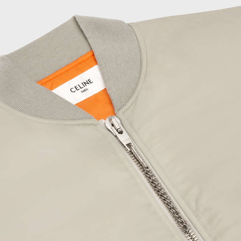 Celine Bomber In Naylon Twill Blousons Açık Gri | CL-591959