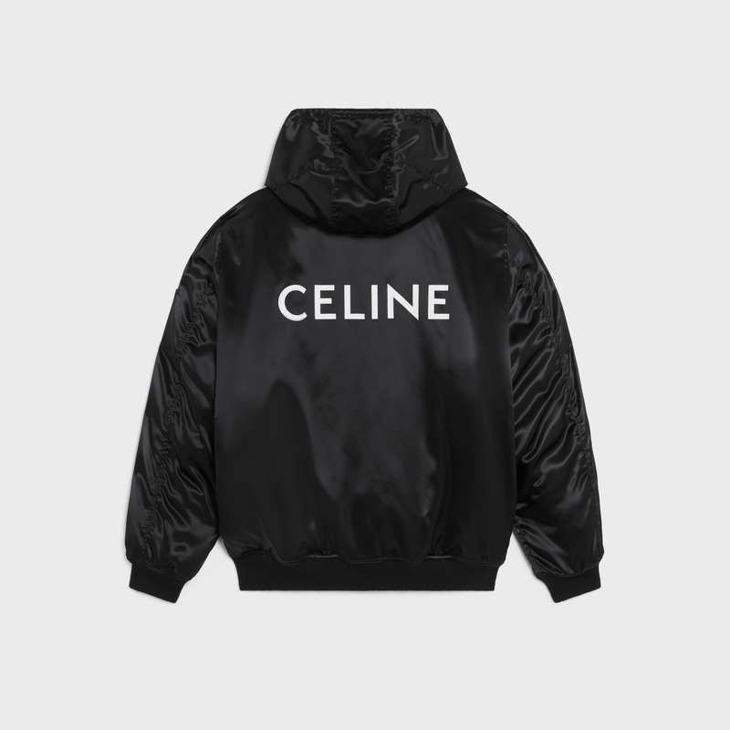 Celine Bomber In Satin-finish Naylon Blousons Siyah | CL-591956