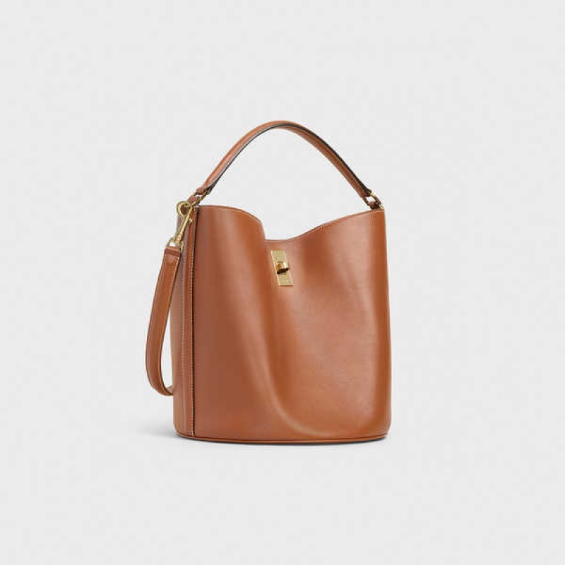 Celine Bucket Bag In Smooth Calfskin 16 Kahverengi | CL-593256