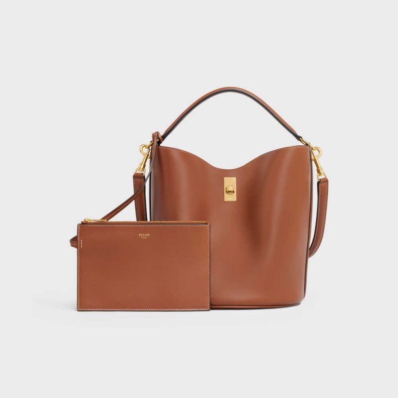 Celine Bucket Bag In Smooth Calfskin 16 Kahverengi | CL-593256