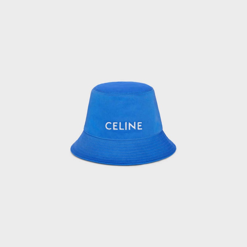 Celine Bucket In Pamuklu Gabardine Şapka Mavi | CL-592351