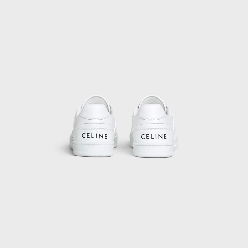 Celine C04 Trainer Low Dantel-up In Calfskin Spor Ayakkabı Beyaz | CL-591906