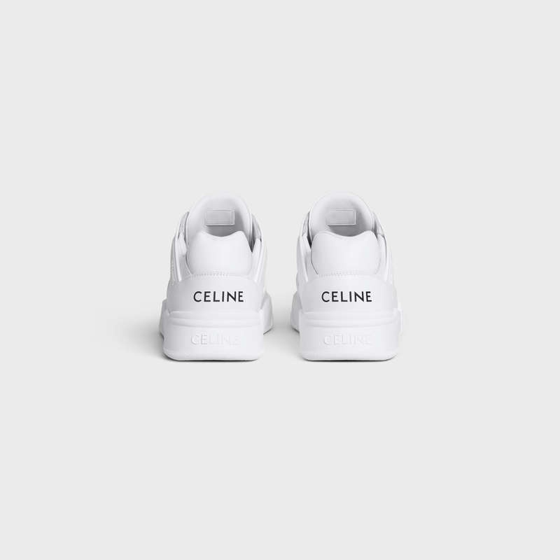 Celine C07 Trainer Low Dantel-up In Calfskin Spor Ayakkabı Beyaz | CL-591900