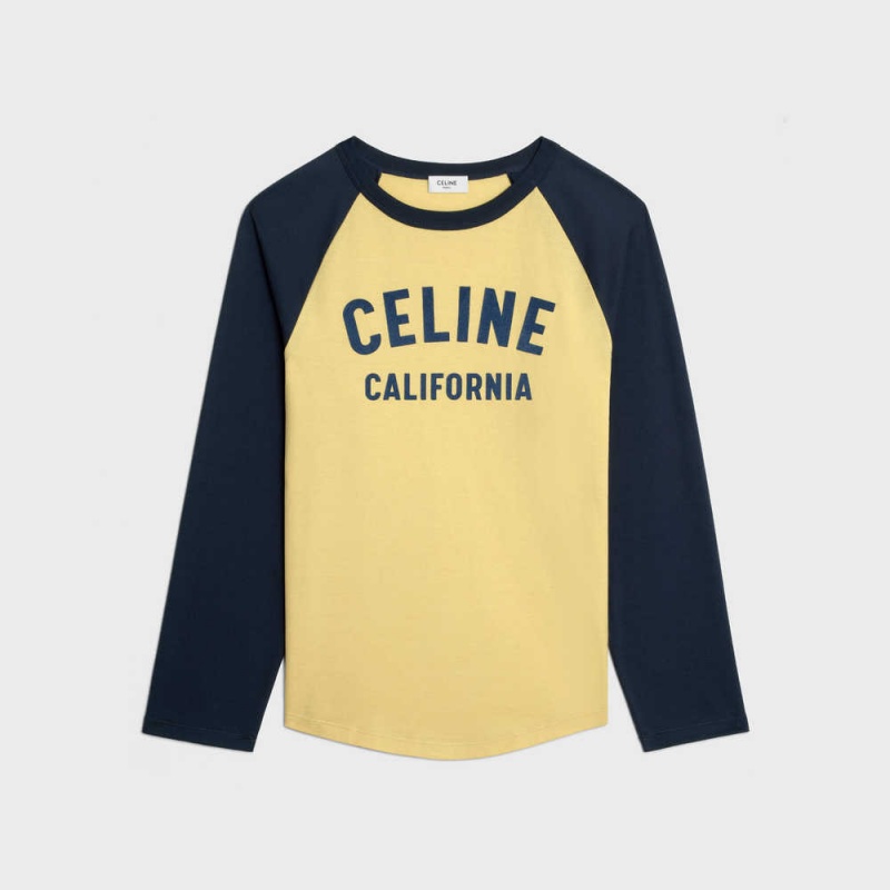 Celine California 70 S In Pamuklu Jersey T-shirt Limon | CL-592811