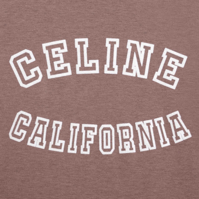 Celine California 70 S In Pamuklu Jersey T-shirt Kahverengi | CL-592776