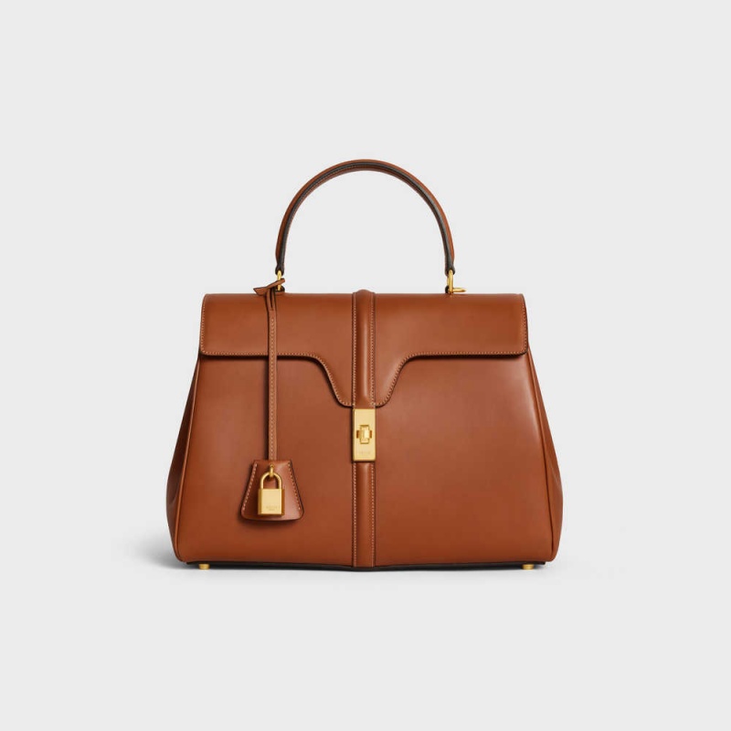 Celine Classique Bag In Natural Calfskin 16 Kahverengi | CL-593282