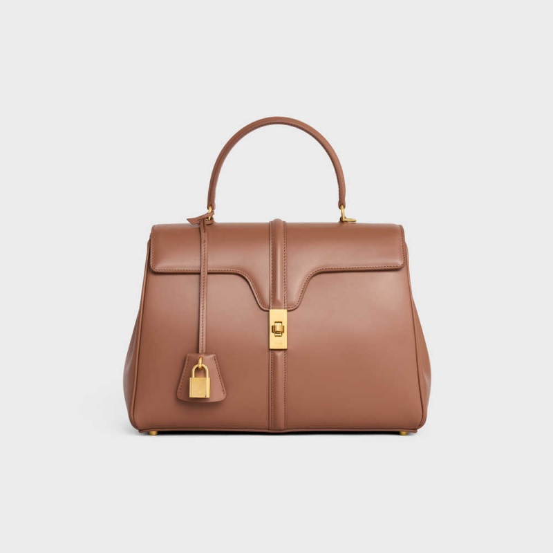 Celine Classique Bag In Satinated Calfskin 16 Kahverengi | CL-593281