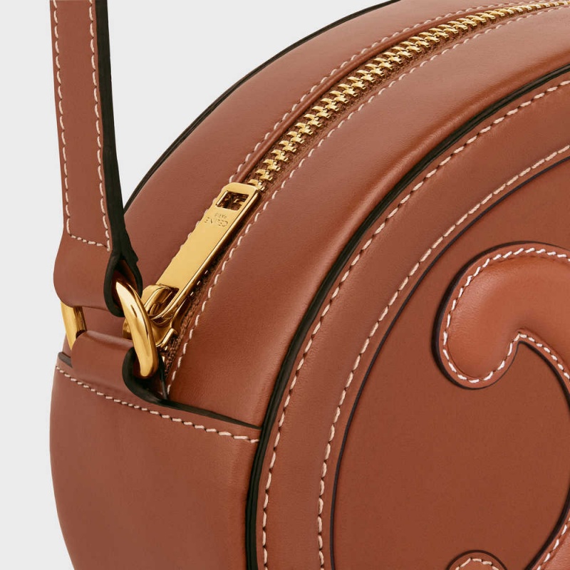 Celine Crossbody Oval Purse Cuir Triomphe In Smooth Calfskin Mini Çanta Kahverengi | CL-593045