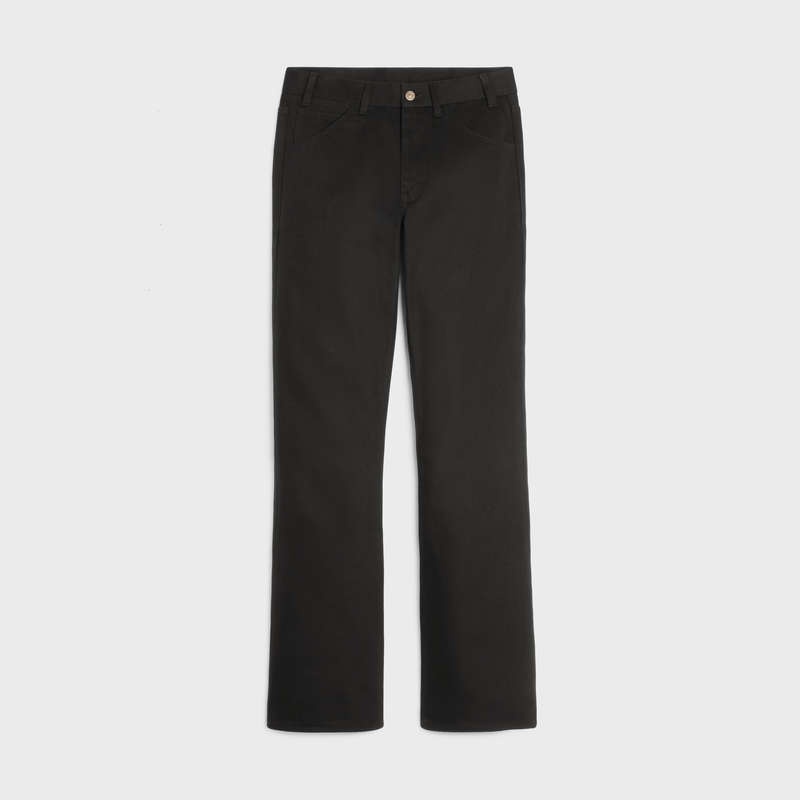 Celine Dylan Flared Jeans In Pure Black Wash Denim Pantolon Siyah | CL-592044