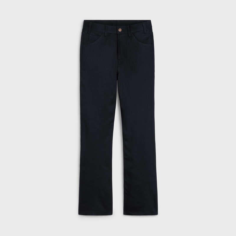 Celine Dylan Flared Jeans In Pure Black Wash Denim Pantolon Siyah | CL-592043