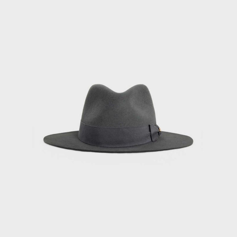 Celine Fedora In Felt Şapka Koyu Gri | CL-592340