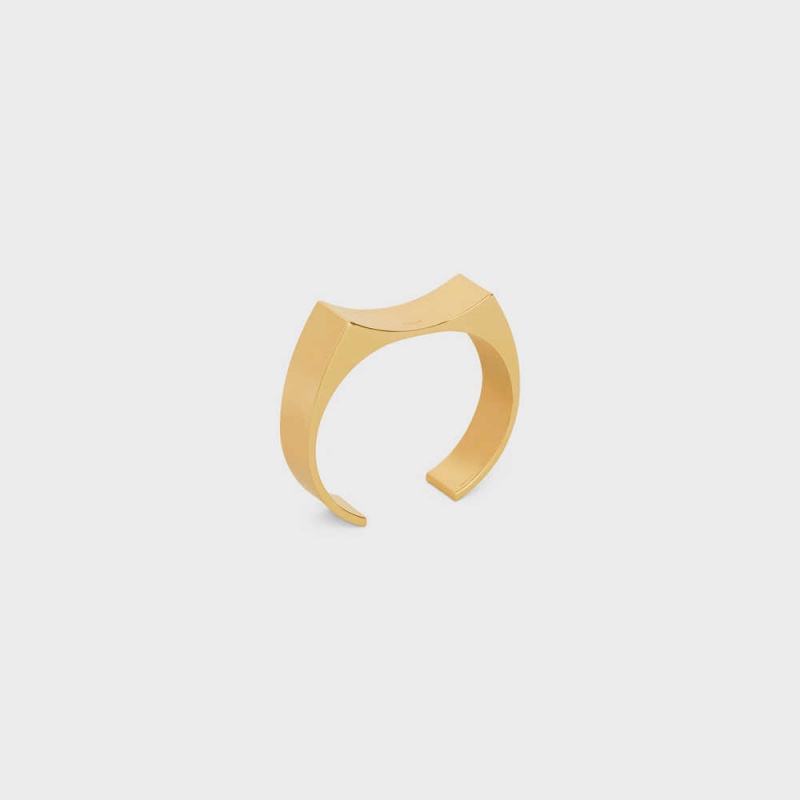 Celine Formes Abstraites Concave Cuff In Brass With Gold Finish Bilezik Altın | CL-592213