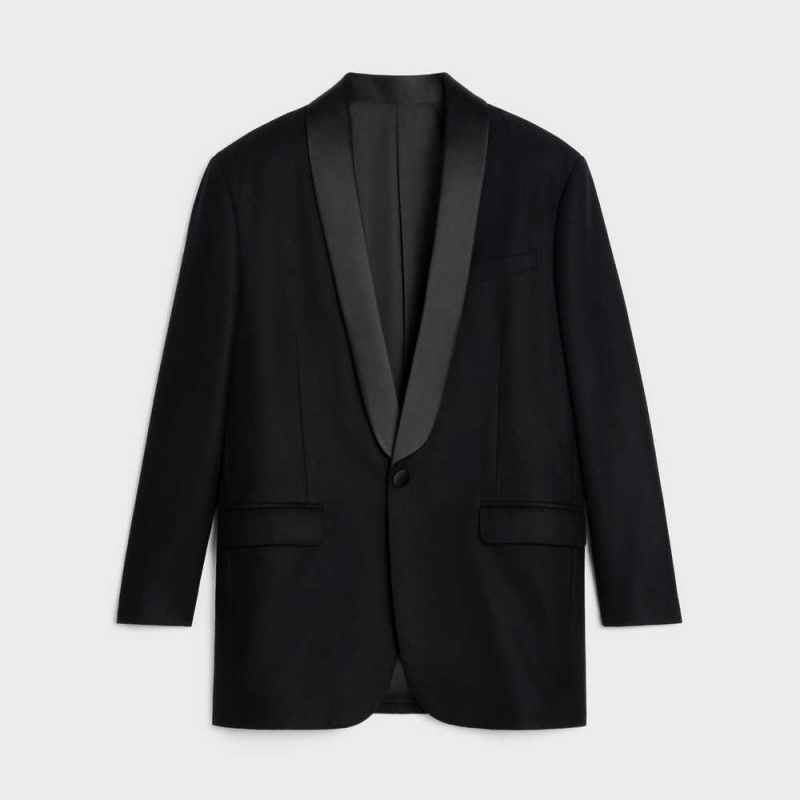 Celine GarçOn Tux In Cashmere Flannel Mont Siyah | CL-592668