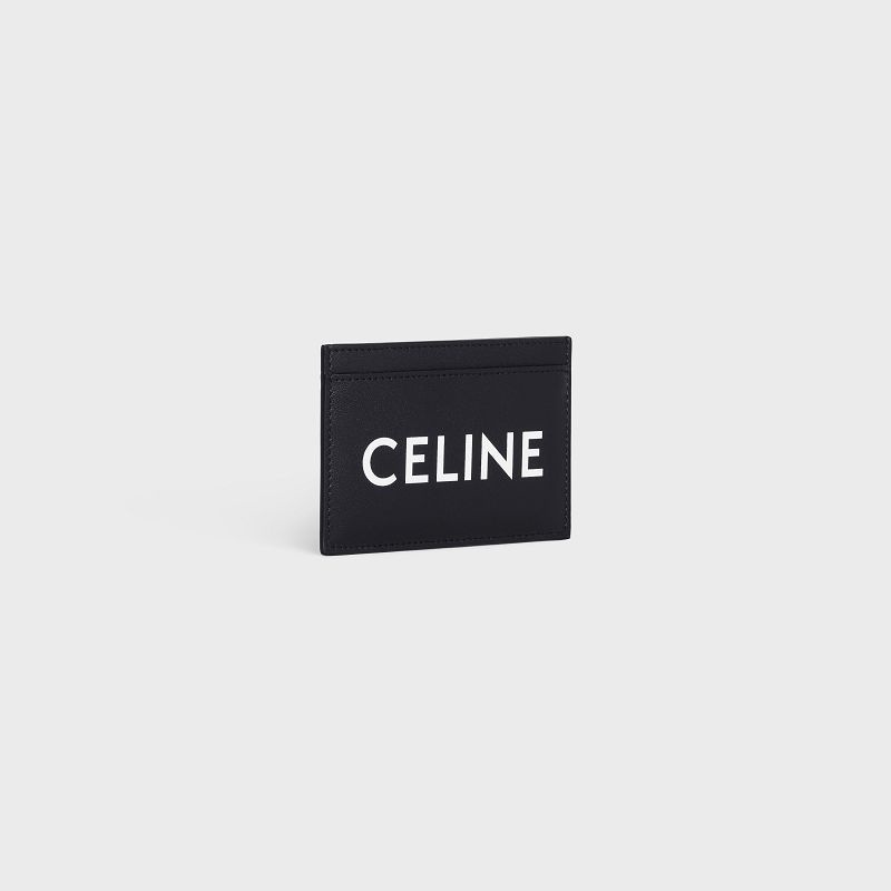 Celine In Smooth Calfskin With Celine Print Kartlık Siyah | CL-591804