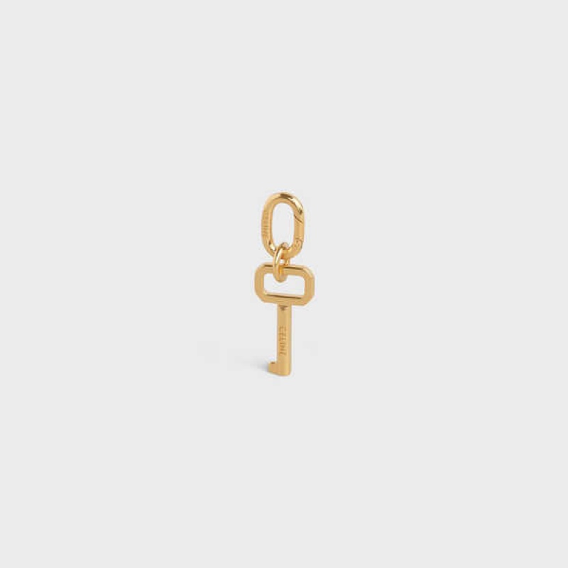 Celine Key Charm In Brass Küçük Deri Ürünler Altın | CL-592922